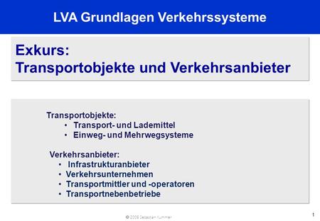 LVA Grundlagen Verkehrssysteme