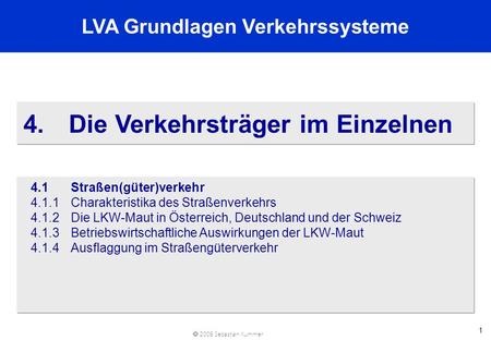 LVA Grundlagen Verkehrssysteme