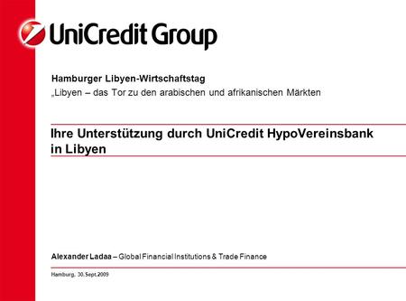 Ihre Unterstützung durch UniCredit HypoVereinsbank in Libyen
