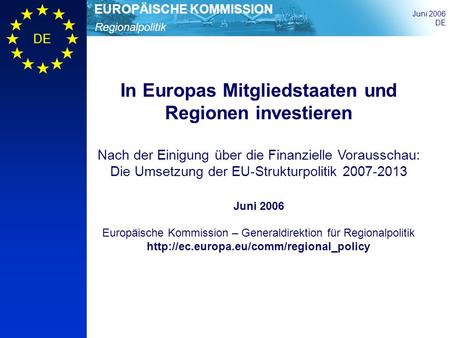 In Europas Mitgliedstaaten und Regionen investieren