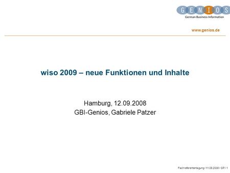wiso 2009 – neue Funktionen und Inhalte