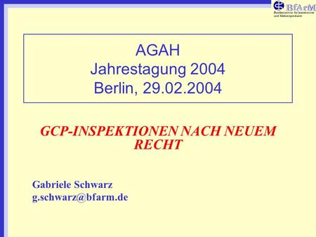 AGAH Jahrestagung 2004 Berlin,