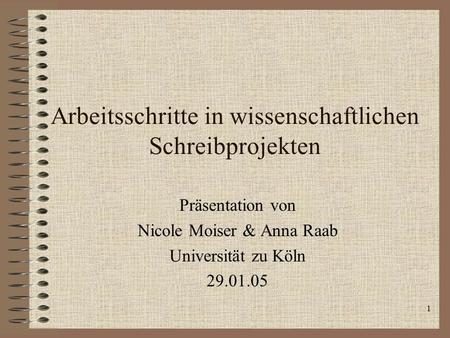 Arbeitsschritte in wissenschaftlichen Schreibprojekten