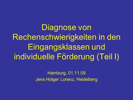 Hamburg, Jens Holger Lorenz, Heidelberg