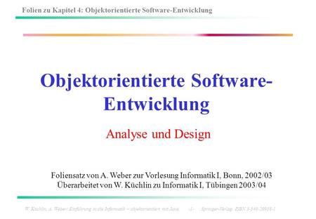 Objektorientierte Software-Entwicklung