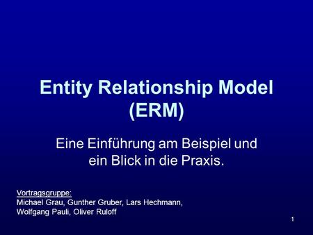 Entity Relationship Model (ERM)