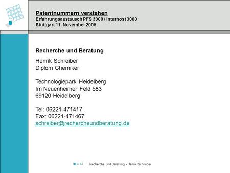 Recherche und Beratung - Henrik Schreiber