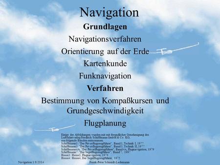 Navigation Grundlagen Navigationsverfahren Orientierung auf der Erde