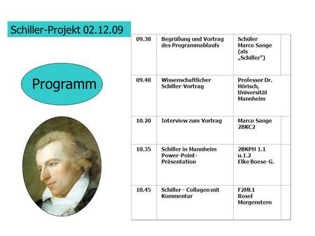Programm Schiller-Projekt