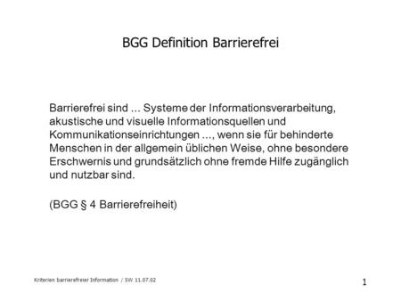 BGG Definition Barrierefrei