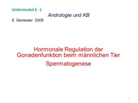 Untermodul Andrologie und KB 6. Semester 2009
