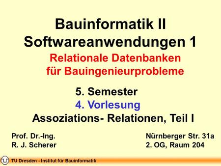 Bauinformatik II Softwareanwendungen 1
