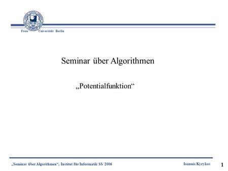Seminar über Algorithmen