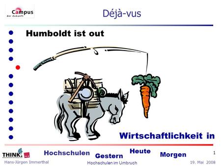Déjà-vus Humboldt ist out Wirtschaftlichkeit in.