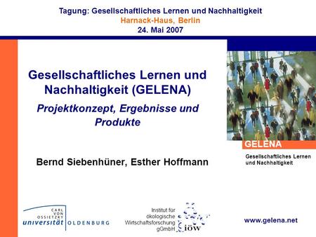 Bernd Siebenhüner, Esther Hoffmann