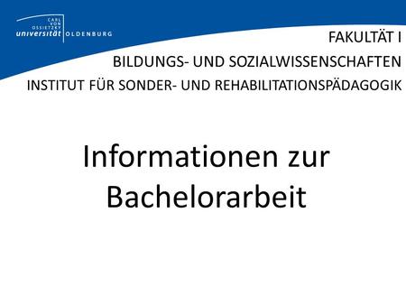 Informationen zur Bachelorarbeit