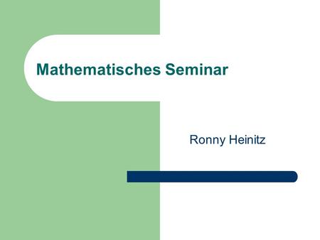 Mathematisches Seminar