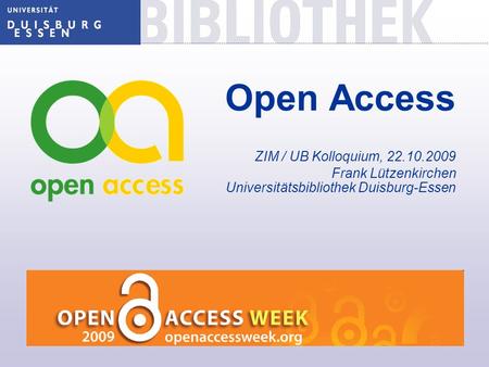 Open Access ZIM / UB Kolloquium,