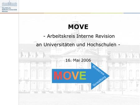 MOVEMOVE MOVEMOVE MOVE - Arbeitskreis Interne Revision an Universitäten und Hochschulen - 16. Mai 2006.