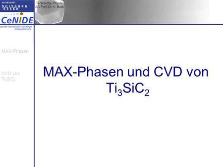 MAX-Phasen und CVD von Ti3SiC2