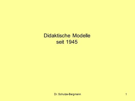 Didaktische Modelle seit 1945