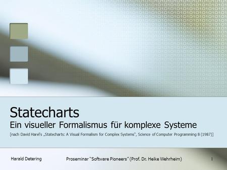 Proseminar “Software Pioneers” (Prof. Dr. Heike Wehrheim)