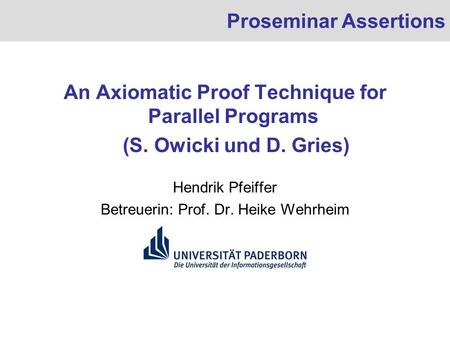 An Axiomatic Proof Technique for Parallel Programs