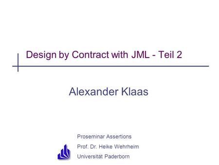 Design by Contract with JML - Teil 2
