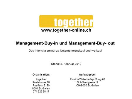Management-Buy-in und Management-Buy- out