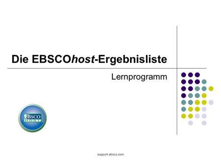 Support.ebsco.com Die EBSCOhost-Ergebnisliste Lernprogramm.