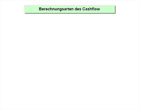 Berechnungsarten des Cashflow