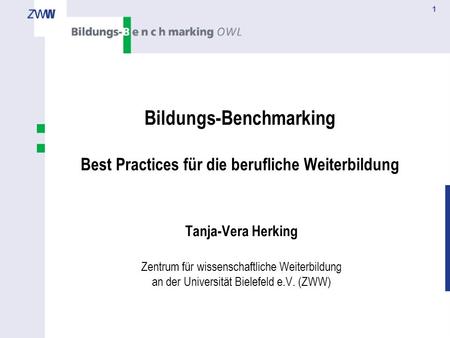 Bildungs-Benchmarking Best Practices für die berufliche Weiterbildung
