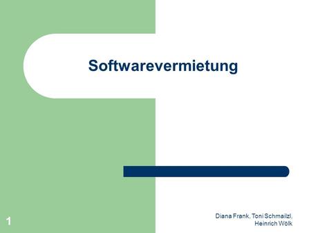 Softwarevermietung Diana Frank, Toni Schmailzl, Heinrich Wölk.