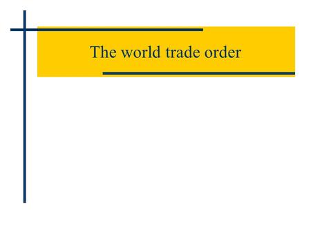 The world trade order. As part of post WW2 World Economic Order 1 st – 12th of July 1944 Bretton Woods Conference Bretton Woods Institutions: International.