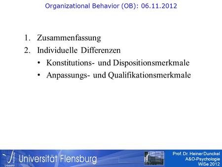 Organizational Behavior (OB):