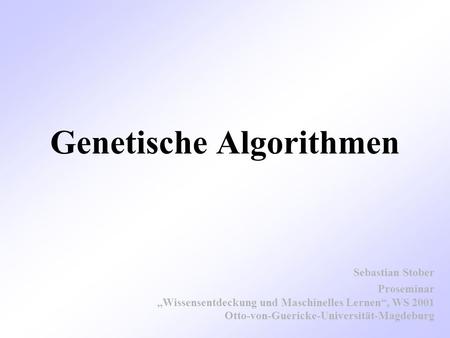 Genetische Algorithmen