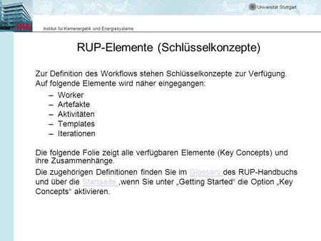 RUP-Elemente (Schlüsselkonzepte)