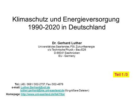 Klimaschutz und Energieversorgung in Deutschland