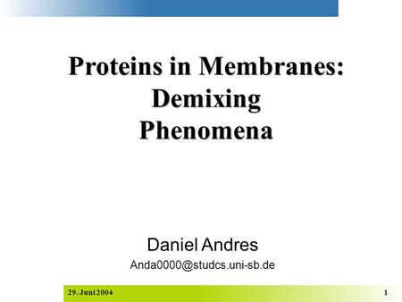 Proteins in Membranes: