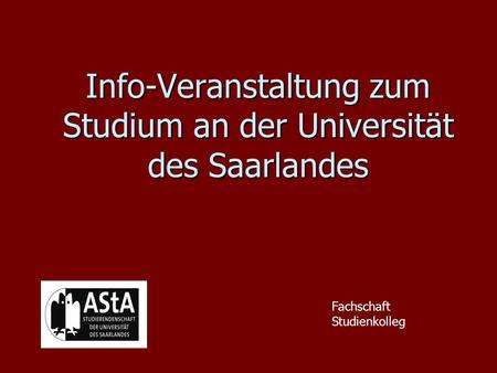 Info-Veranstaltung zum Studium an der Universität des Saarlandes