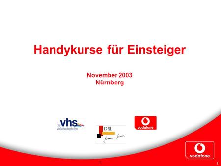 Handykurse für Einsteiger November 2003 Nürnberg