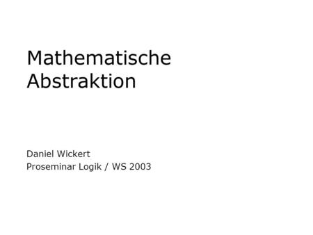 Mathematische Abstraktion