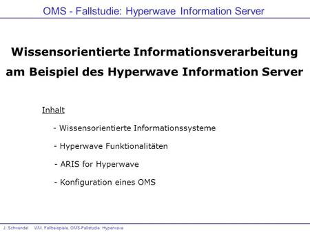 OMS - Fallstudie: Hyperwave Information Server
