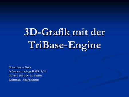 3D-Grafik mit der TriBase-Engine