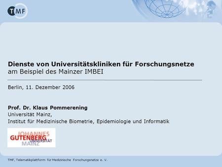 Berlin, 11. Dezember 2006 Prof. Dr. Klaus Pommerening