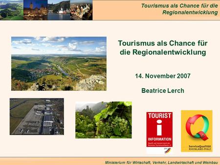 Tourismus als Chance für die Regionalentwicklung