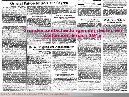 Erste Ausgabe der SZ, 6 Oktober 1945 (www.sueddeutsche.de)