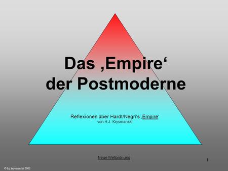 Das ‚Empire‘ der Postmoderne