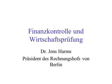 Finanzkontrolle und Wirtschaftsprüfung