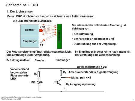 Sensoren bei LEGO 1. Der Lichtsensor